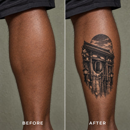 Minimalist Tokyo Asakusa Gate Temporary Tattoo