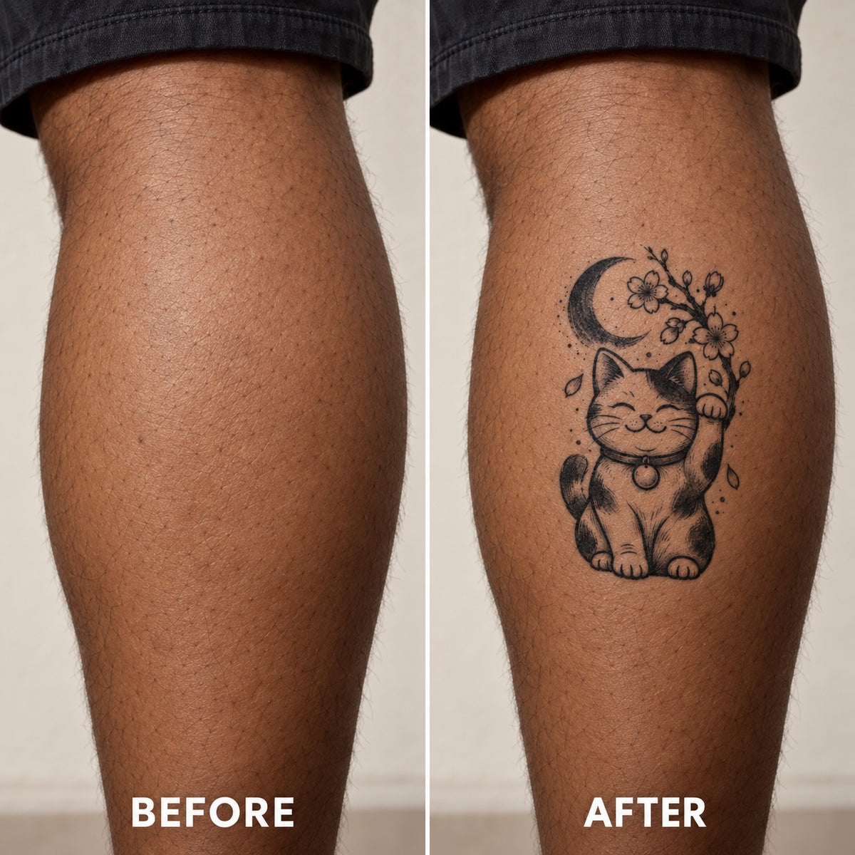 Tokyo Minimalist Maneki Neko Temporary Tattoo