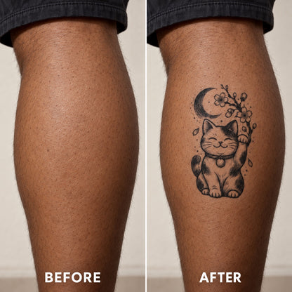 Tokyo Minimalist Maneki Neko Temporary Tattoo