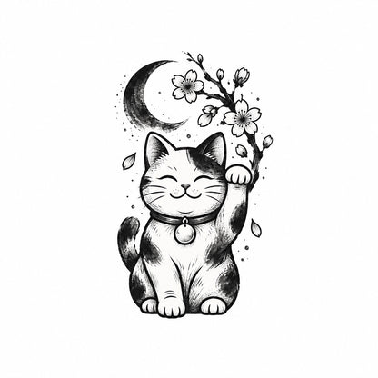 Tokyo Minimalist Maneki Neko Temporary Tattoo