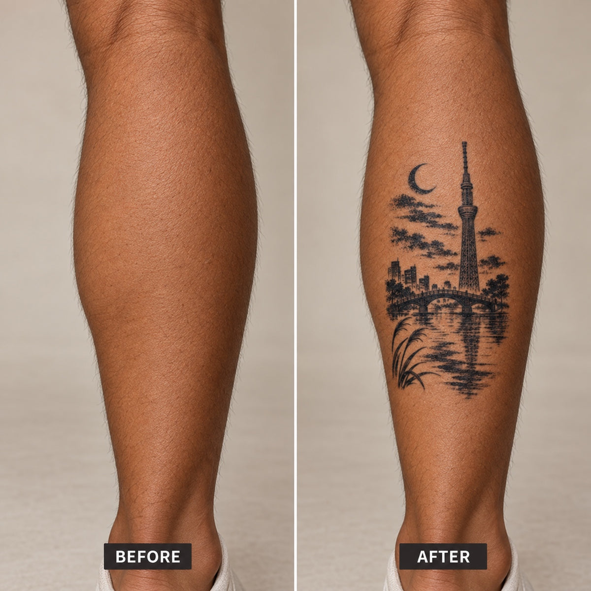 Tokyo Minimalist Tokyo Tower Graphic Temporary Tattoo