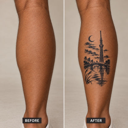 Tokyo Minimalist Tokyo Tower Graphic Temporary Tattoo