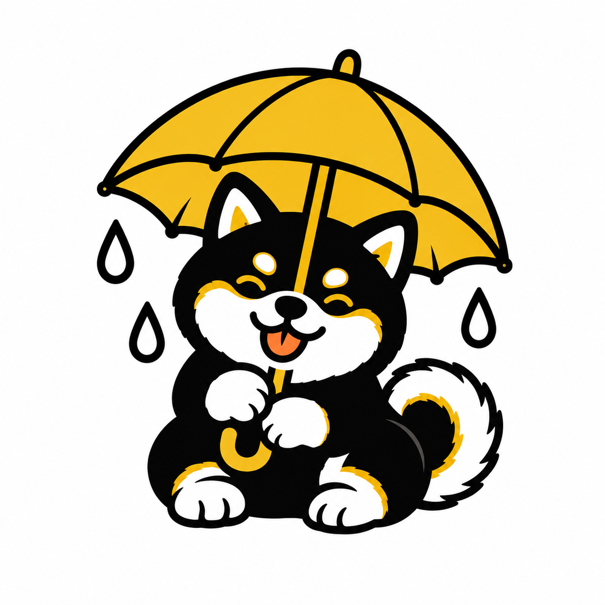 Umbrella Shiba Inu Temporary Tattoo