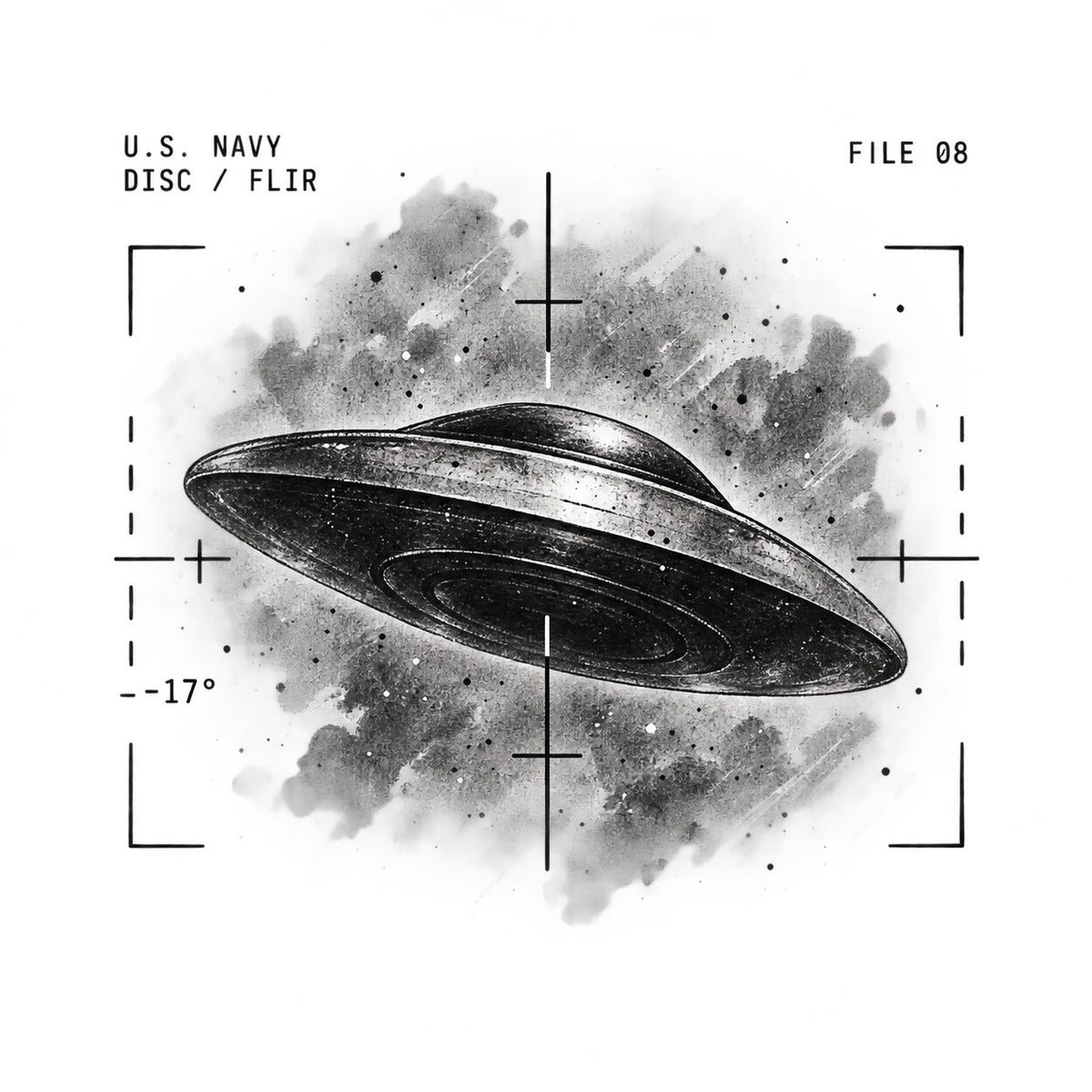 Disc Saucer Temporary Tattoo – Retro Sci-Fi Design