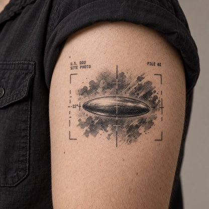 Metallic Ellipsoid Temporary Tattoo – Modern Geometric Body Art