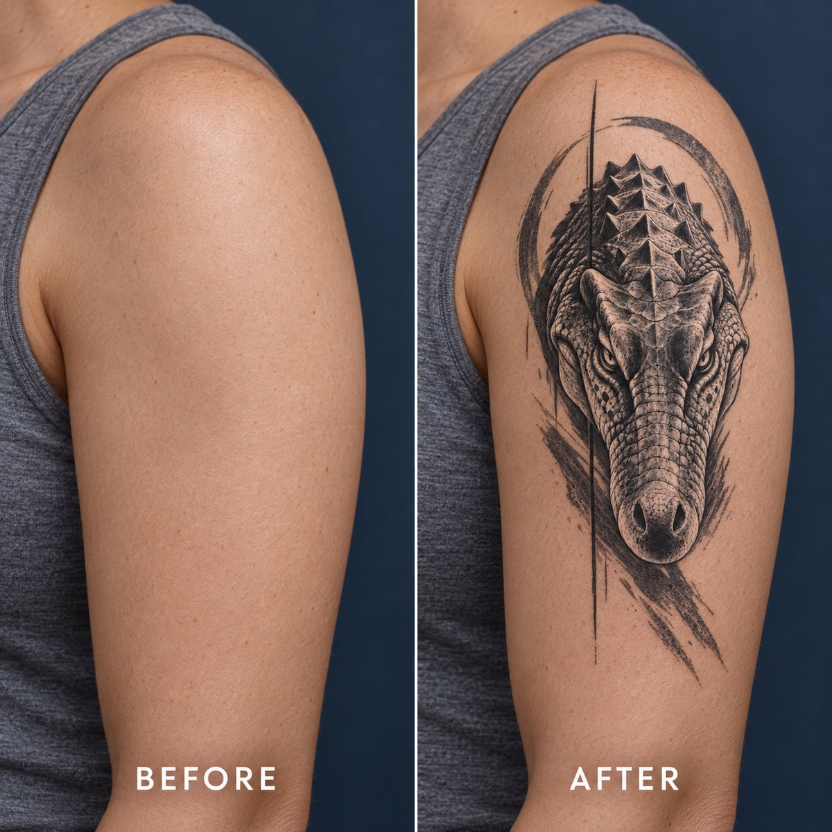 Ancient Scale Crocodile Graphic Temporary Tattoo