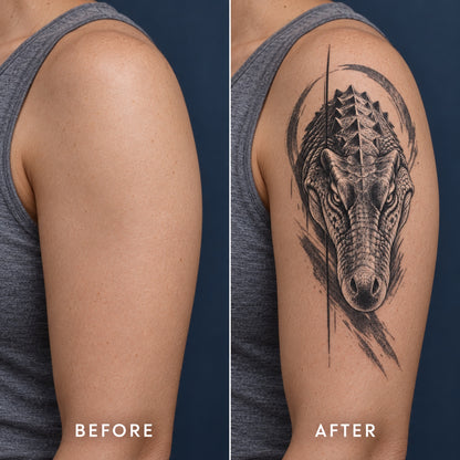 Ancient Scale Crocodile Graphic Temporary Tattoo
