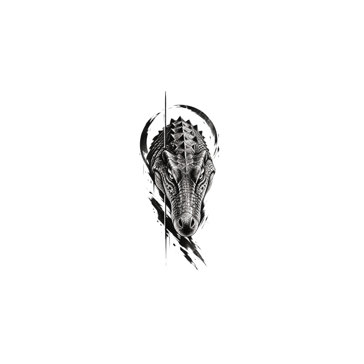 Ancient Scale Crocodile Graphic Temporary Tattoo