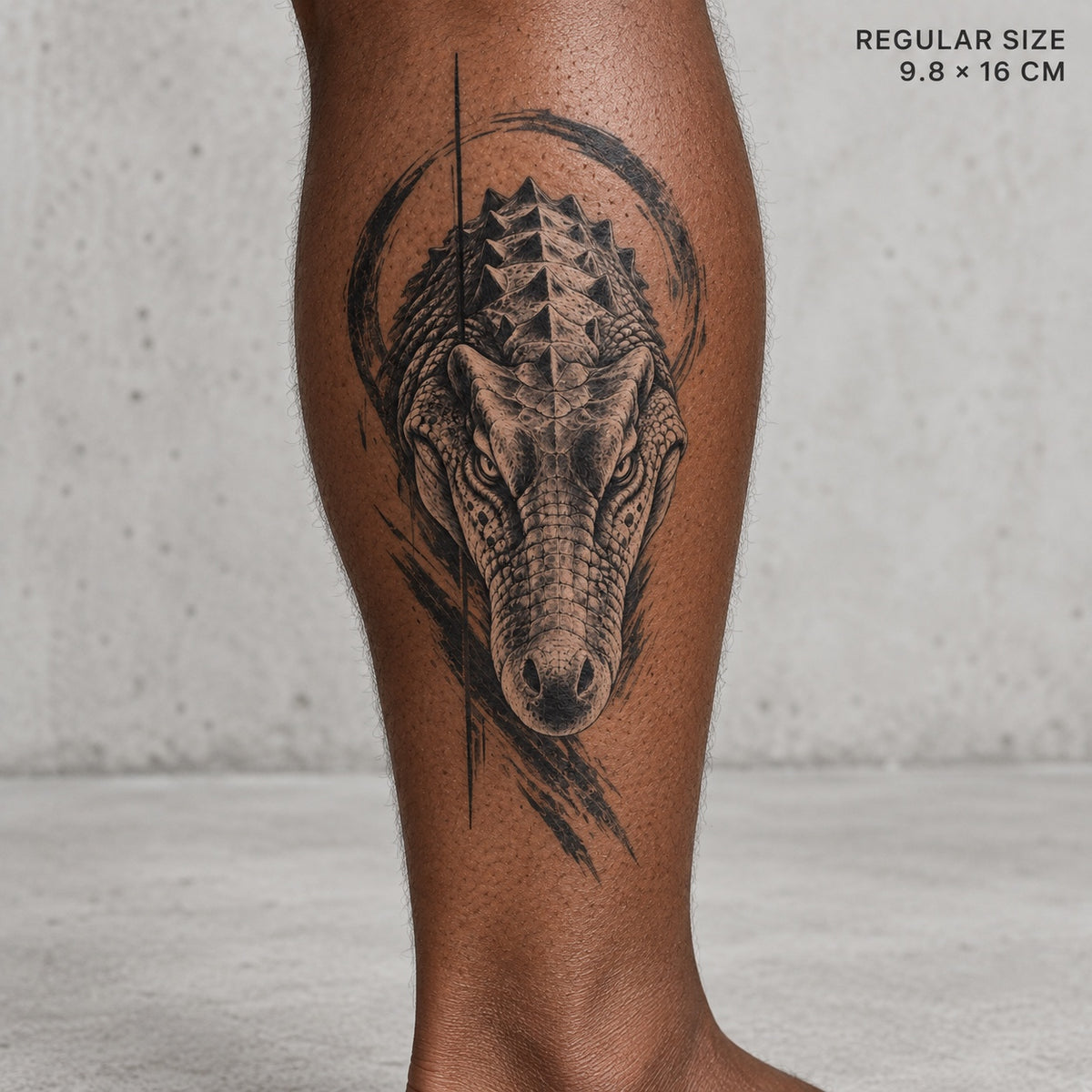 Ancient Scale Crocodile Graphic Temporary Tattoo