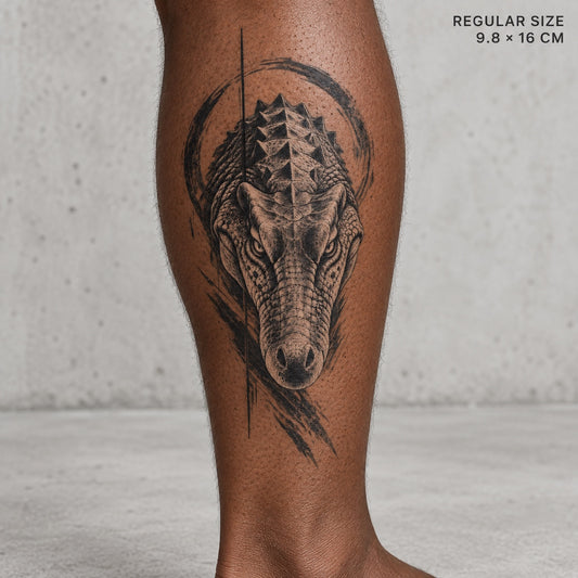 Ancient Scale Crocodile Graphic Temporary Tattoo