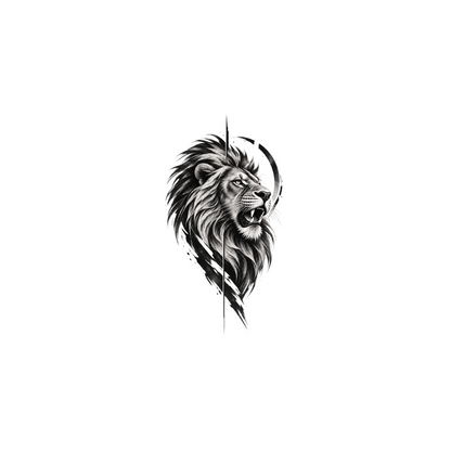 Roaring Lion Crown Graphic Temporary Tattoo