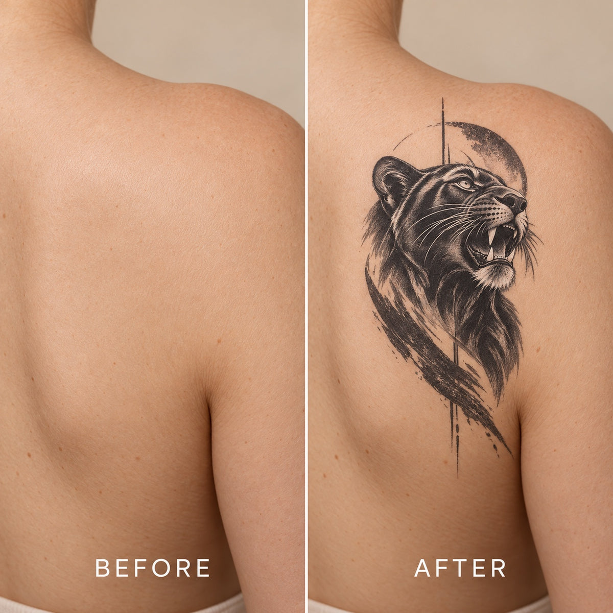 Wild Beasts Eclipse Panther Graphic Temporary Tattoo