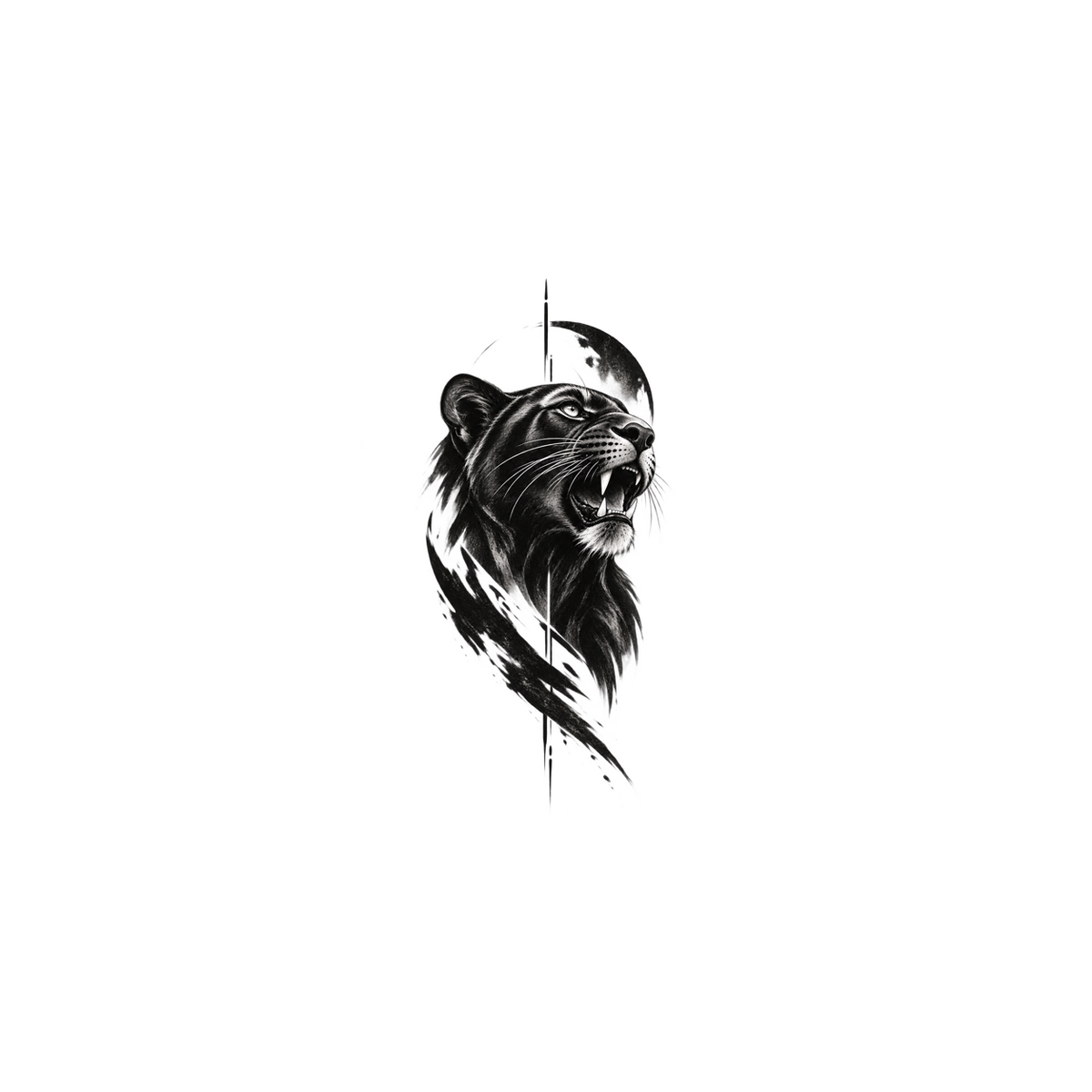 Wild Beasts Eclipse Panther Graphic Temporary Tattoo