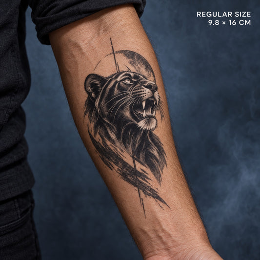 Wild Beasts Eclipse Panther Graphic Temporary Tattoo