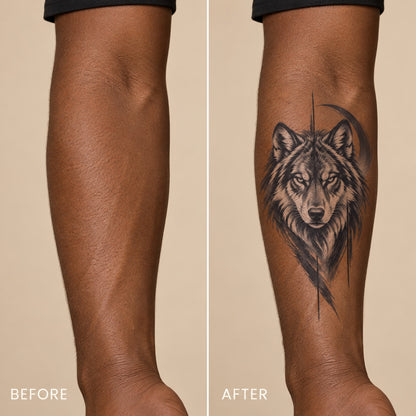 Frost Fang Wolf Graphic Temporary Tattoo