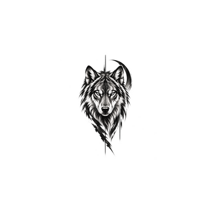 Frost Fang Wolf Graphic Temporary Tattoo