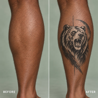 Iron Roar Bear Graphic Temporary Tattoo