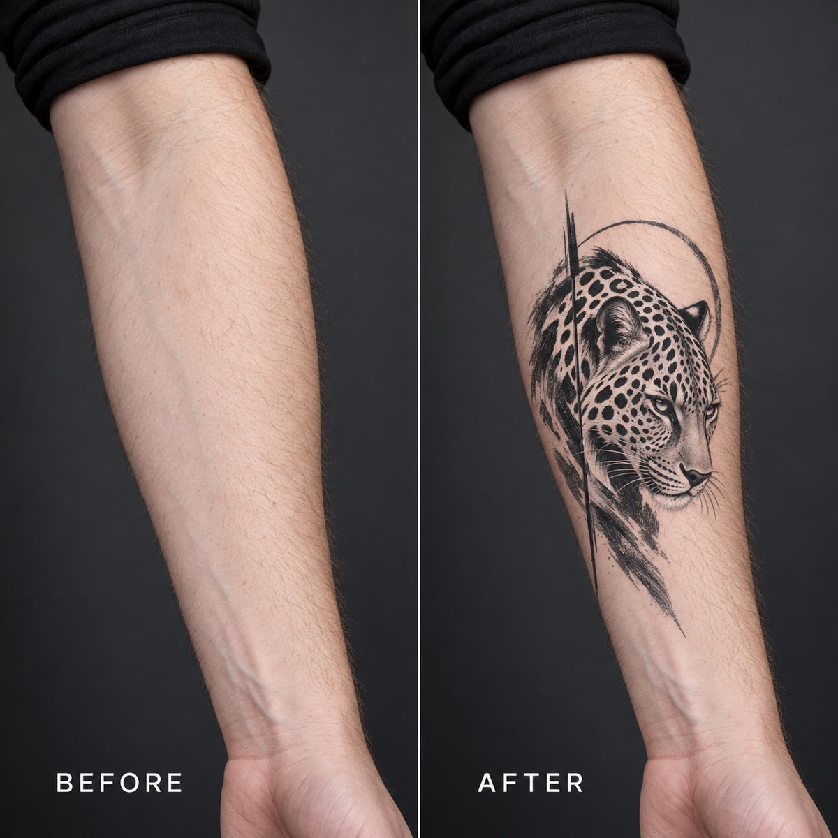 Wild Beasts Phantom Leopard Graphic Temporary Tattoo