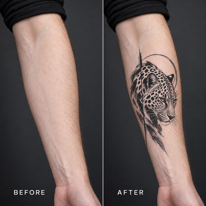 Wild Beasts Phantom Leopard Graphic Temporary Tattoo