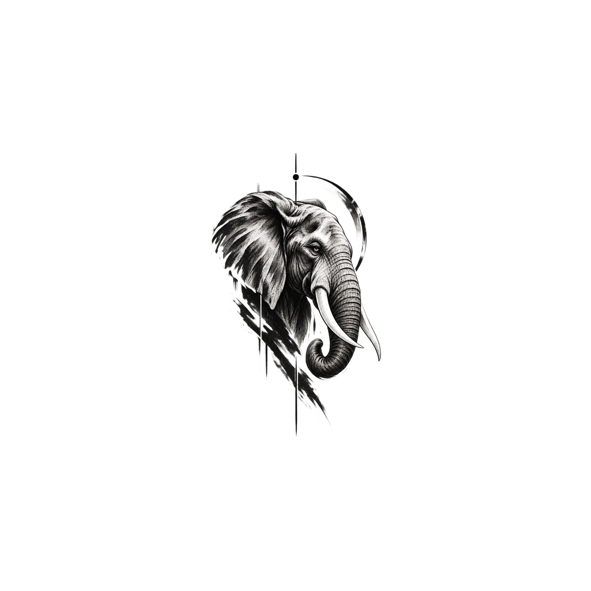 Titan Drift Elephant Graphic Temporary Tattoo