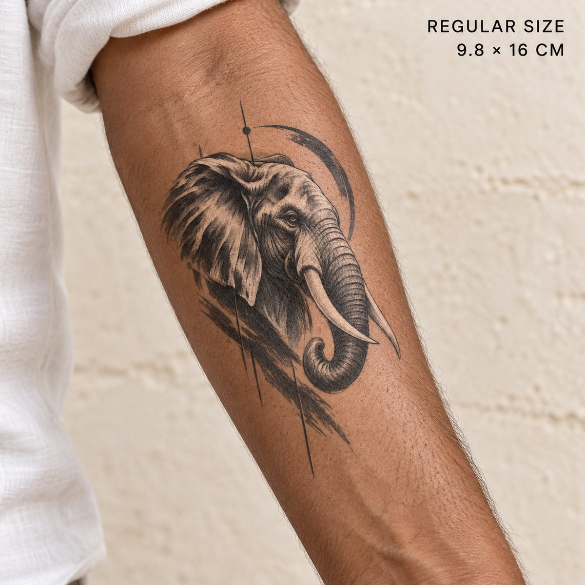 Titan Drift Elephant Graphic Temporary Tattoo