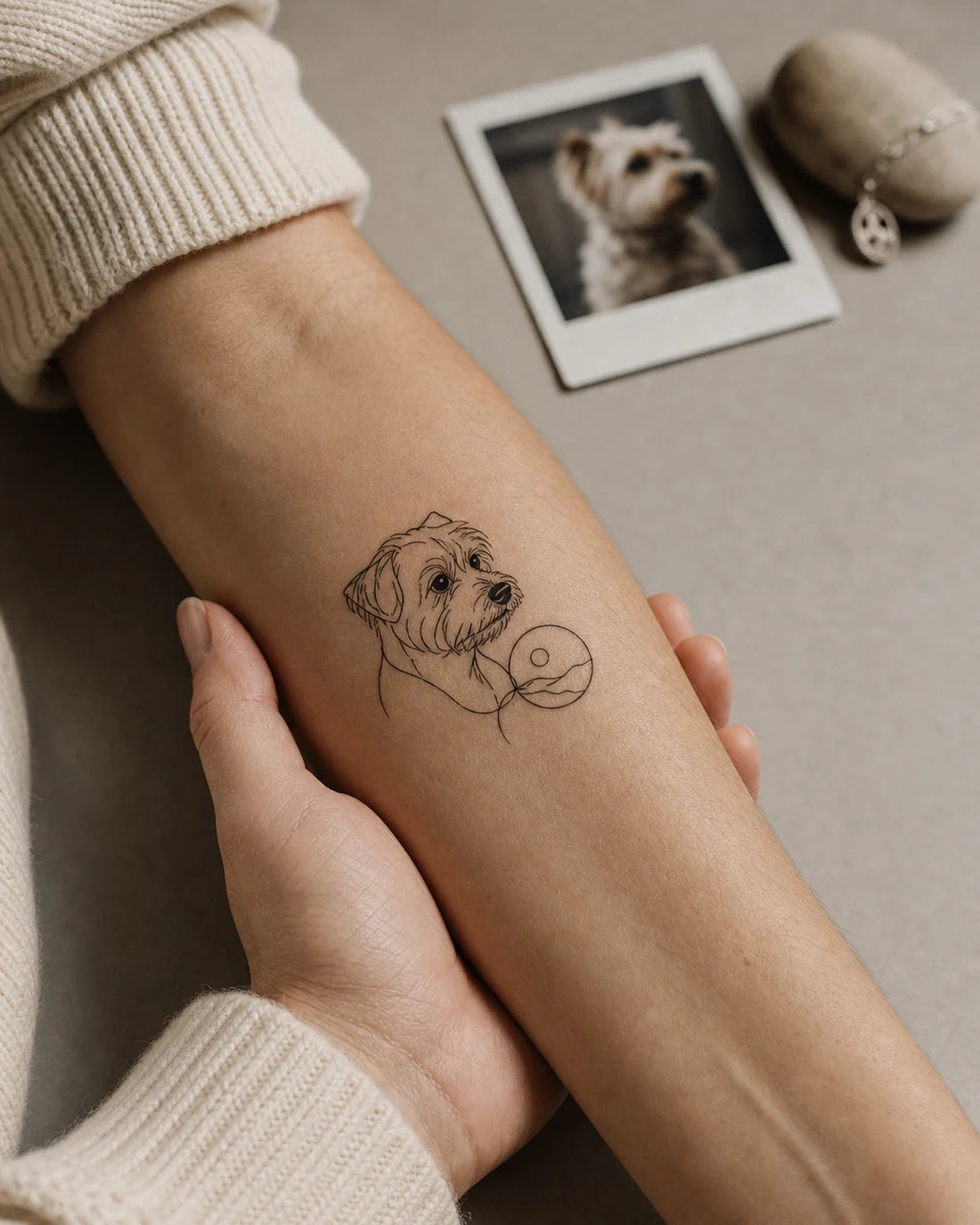 A personal custom tattoo worn on skin