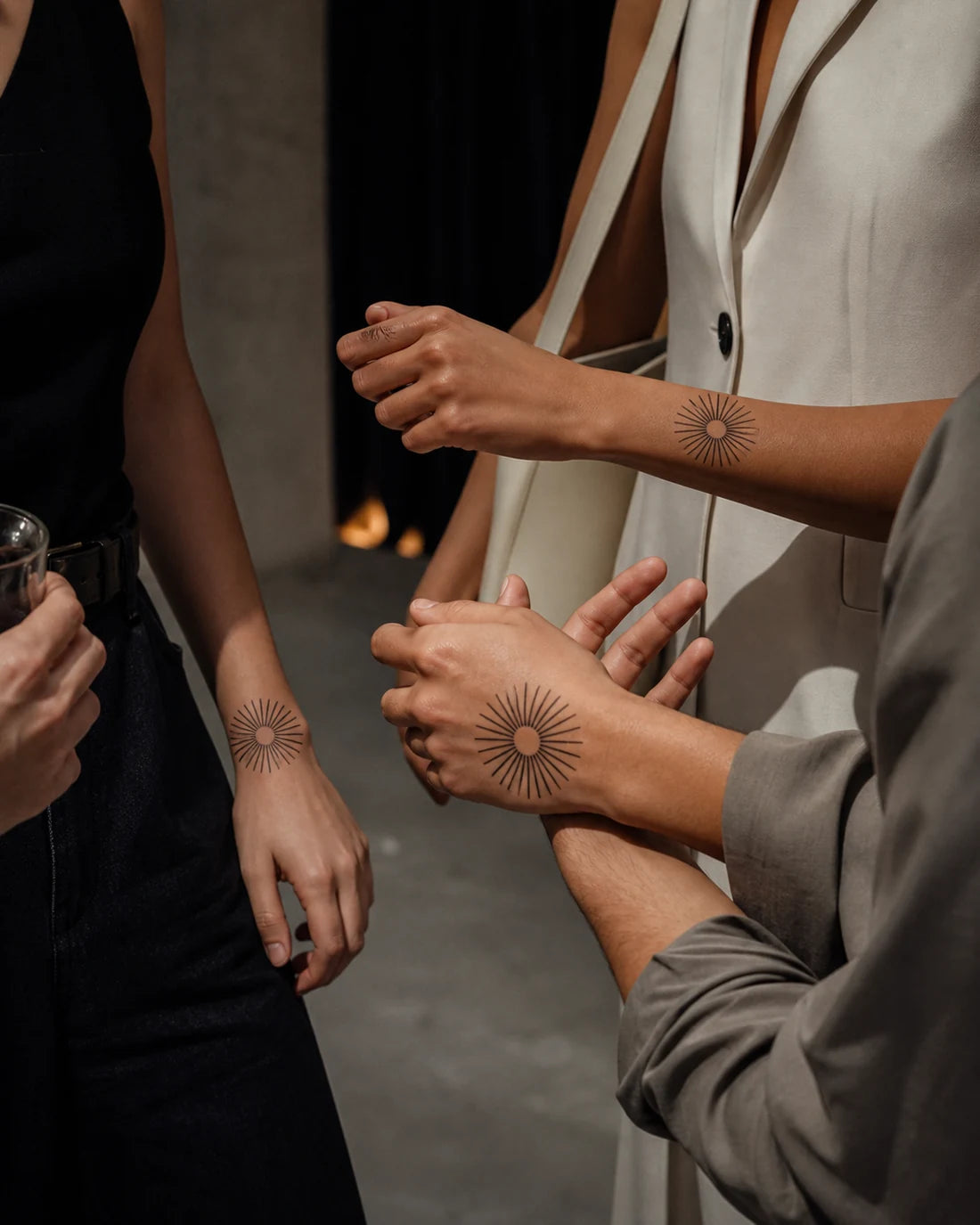 Temporary tattoos shared at an event