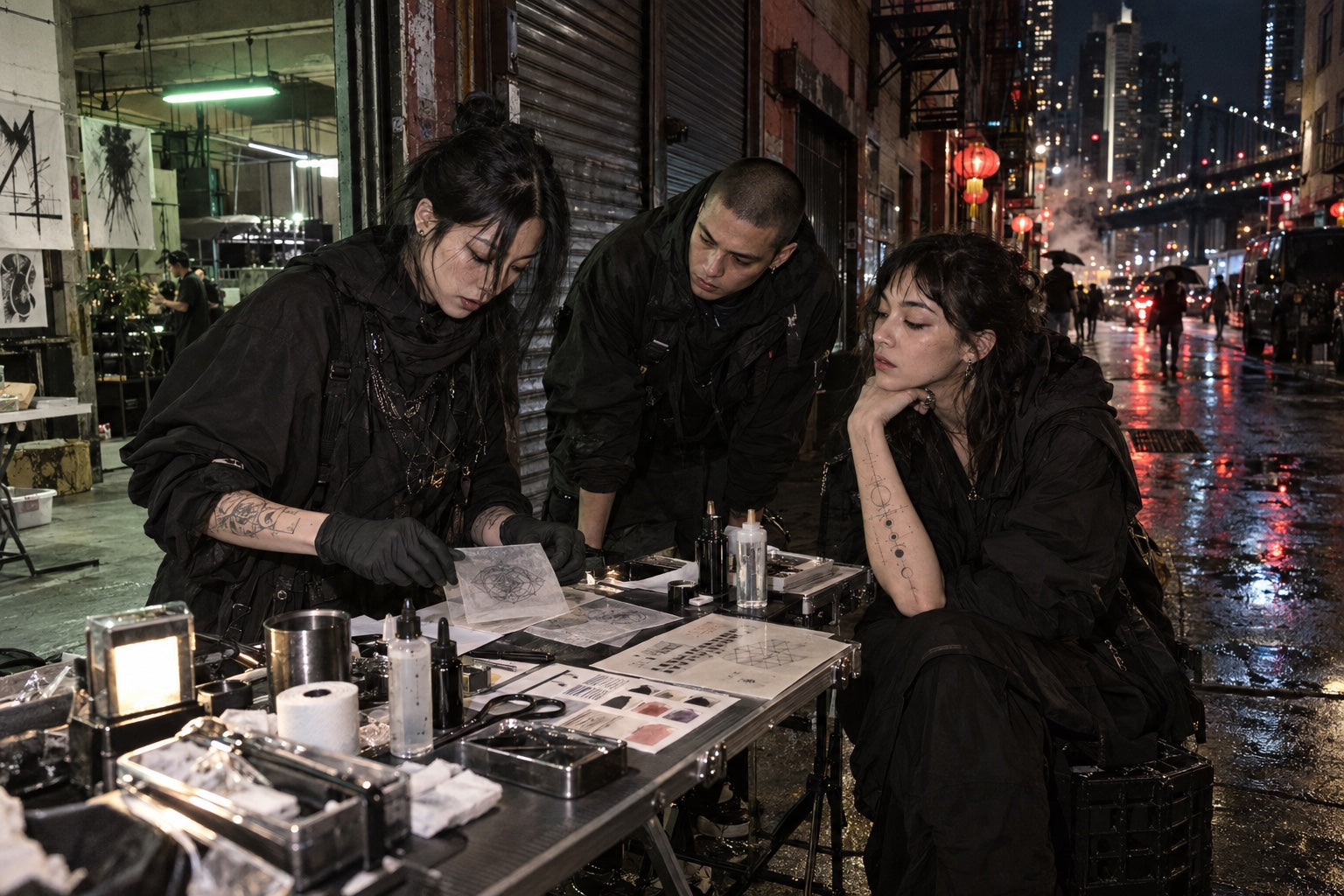 New York street culture and tattoo ink laboratory field study