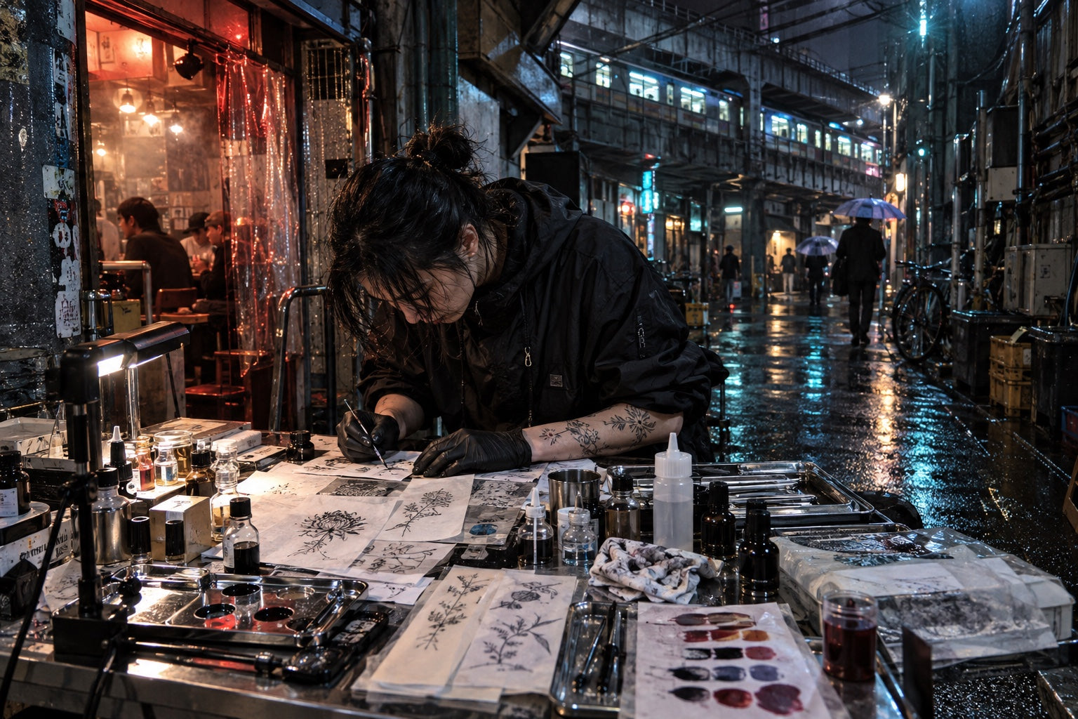 Tokyo street culture and tattoo ink laboratory field study