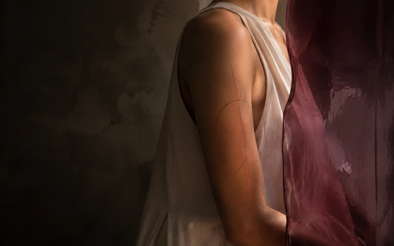 Original fine-line temporary tattoo worn on skin